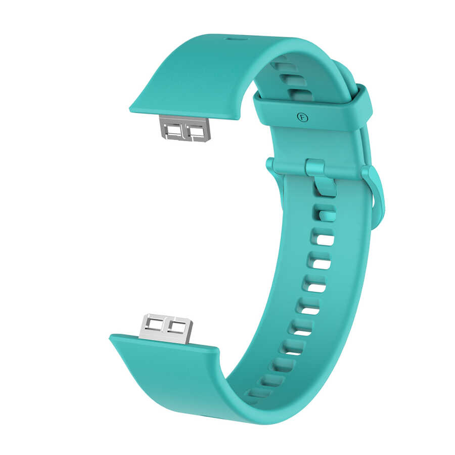 Huawei Uyumlu Watch Fit KRD-43 Silikon Kordon-Turkuaz