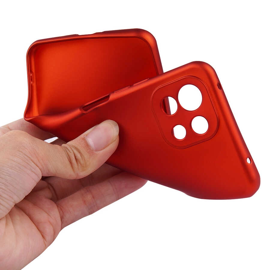Xiaomi Uyumlu  Mi 11 Lite Kılıf Zore Premier Silikon Kapak-Kırmızı