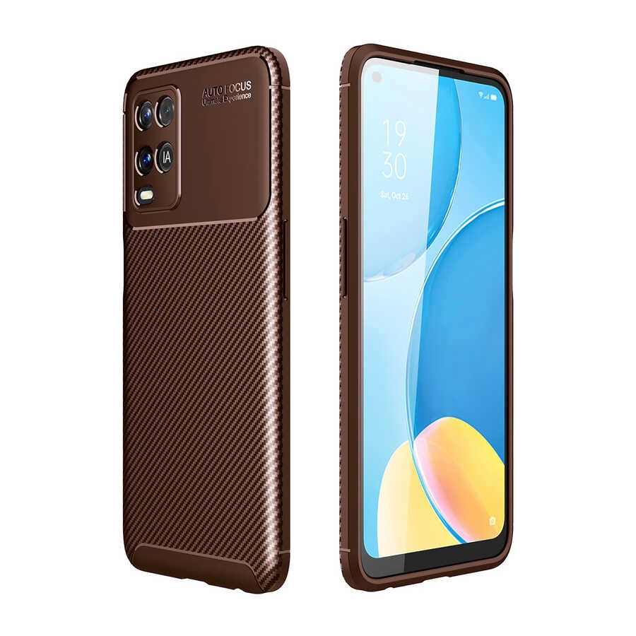 Oppo A54 4G Kılıf Zore Negro Silikon Kapak-Kahverengi
