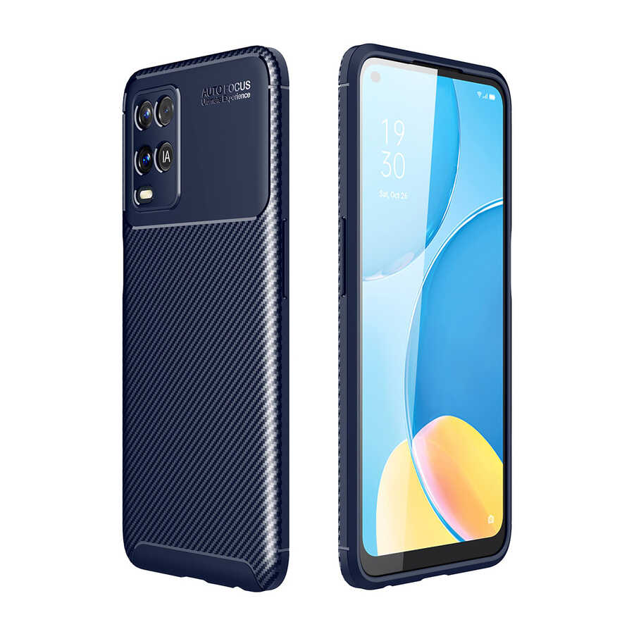 Oppo A54 4G Kılıf Zore Negro Silikon Kapak-Lacivert