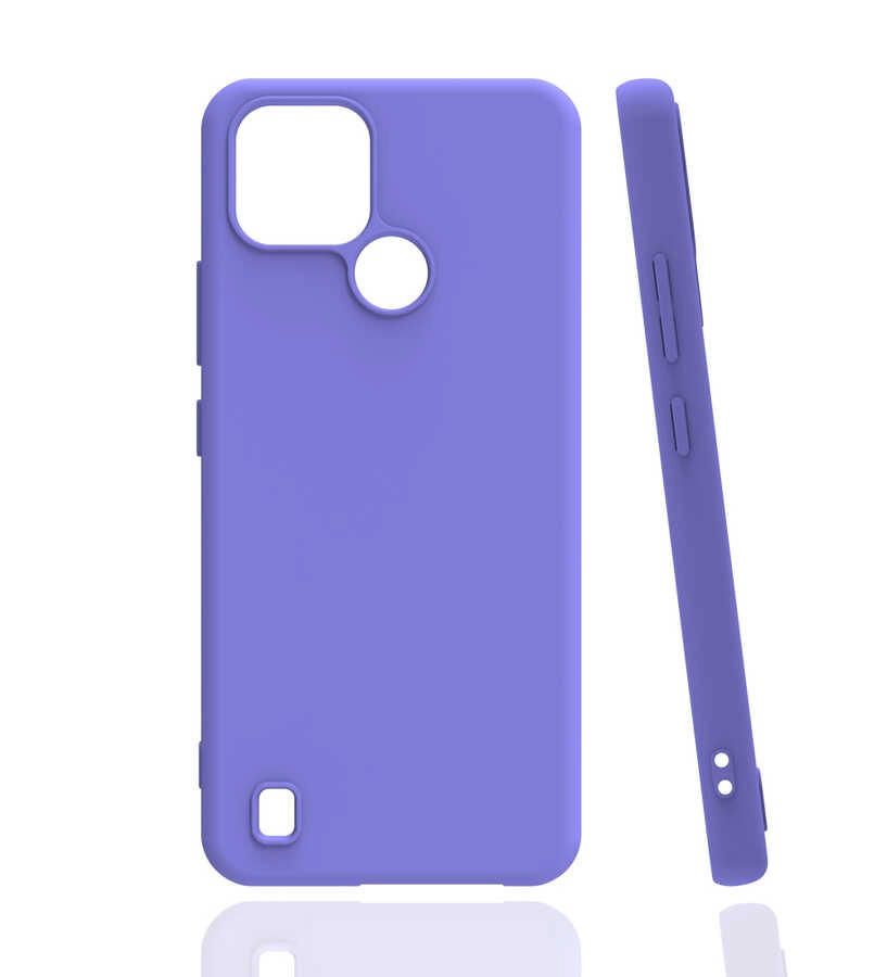 Realme C21 Kılıf Zore Biye Silikon-Mor