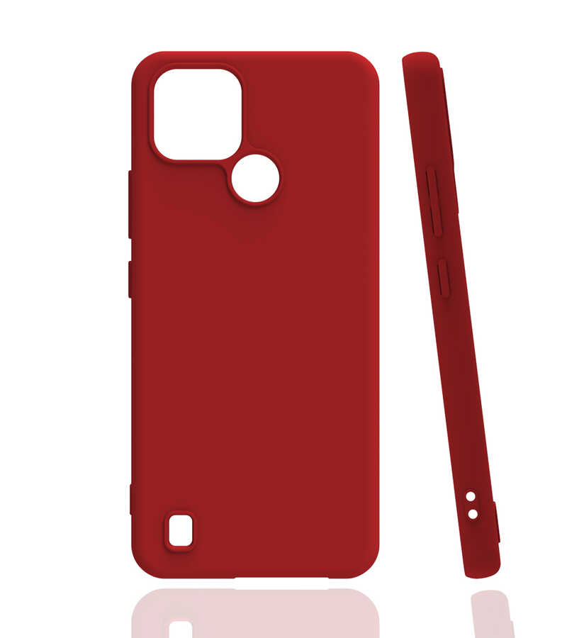 Realme C21 Kılıf Zore Biye Silikon-Kırmızı