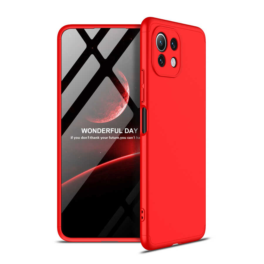 Xiaomi Uyumlu  Mi 11 Lite Kılıf Zore Ays Kapak-Kırmızı