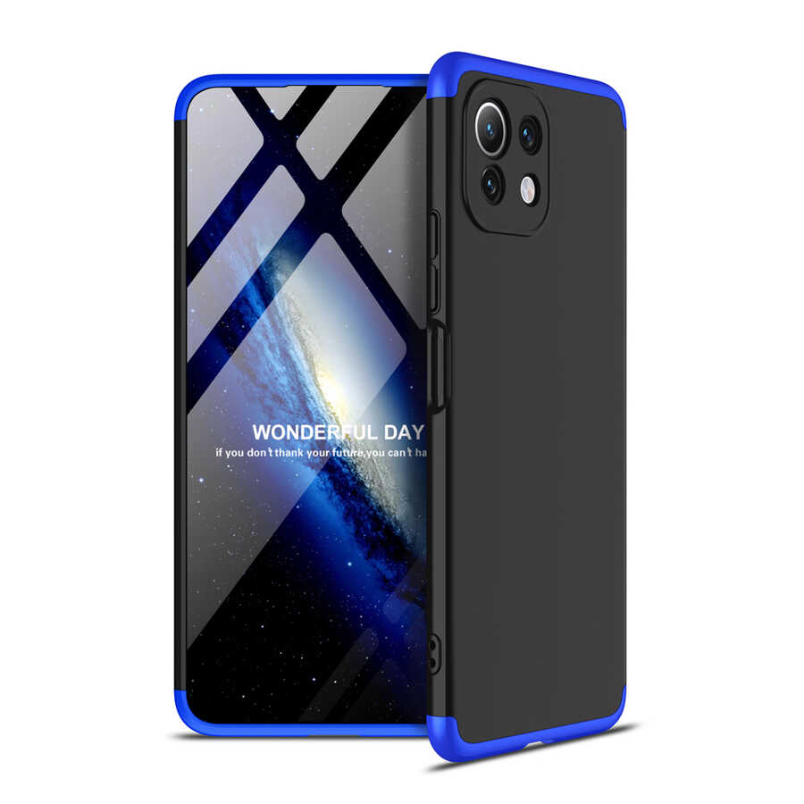 Xiaomi Uyumlu  Mi 11 Lite Kılıf Zore Ays Kapak-Siyah-mavi