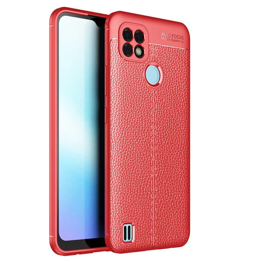 Realme C21 Kılıf Zore Niss Silikon Kapak-Kırmızı