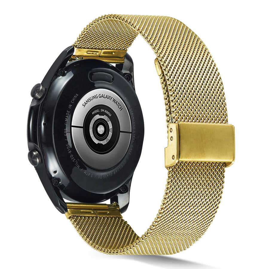 Xiaomi Uyumlu  Amazfit Pace KRD-45 22mm Metal Kordon-Gold