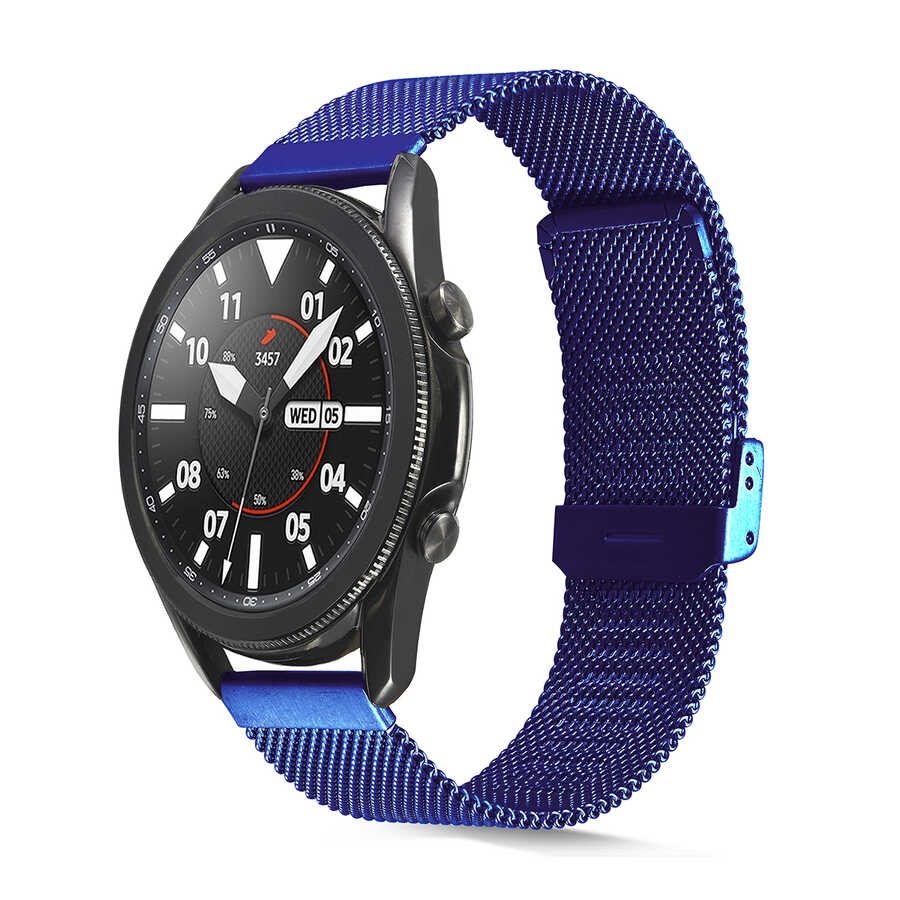 Xiaomi Uyumlu  Amazfit Pace KRD-45 22mm Metal Kordon-Mavi