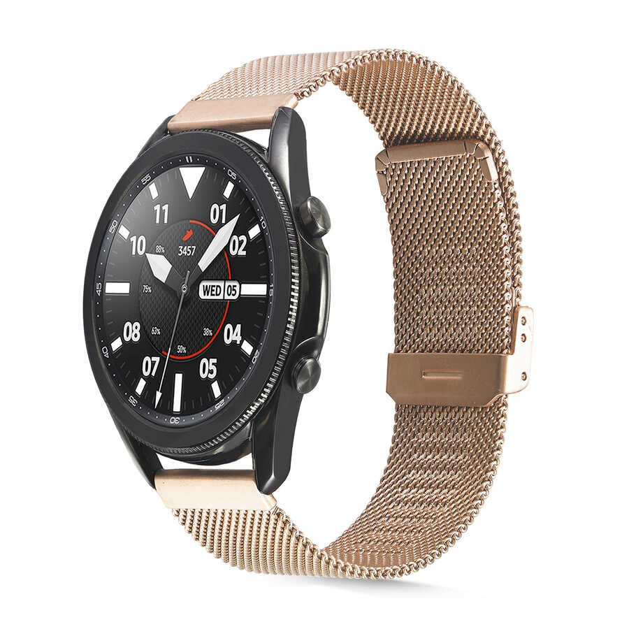 Xiaomi Uyumlu  Amazfit Pace KRD-45 22mm Metal Kordon-Rose gold