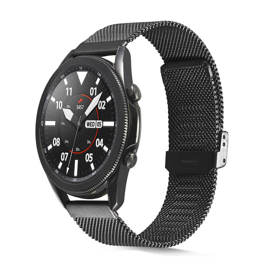Xiaomi Uyumlu  Amazfit Pace KRD-45 22mm Metal Kordon-Siyah