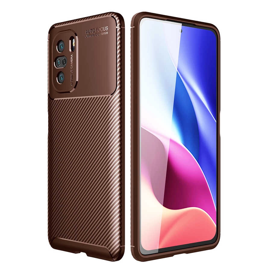 Xiaomi Uyumlu  Mi 11İ Kılıf Zore Negro Silikon Kapak-Kahverengi