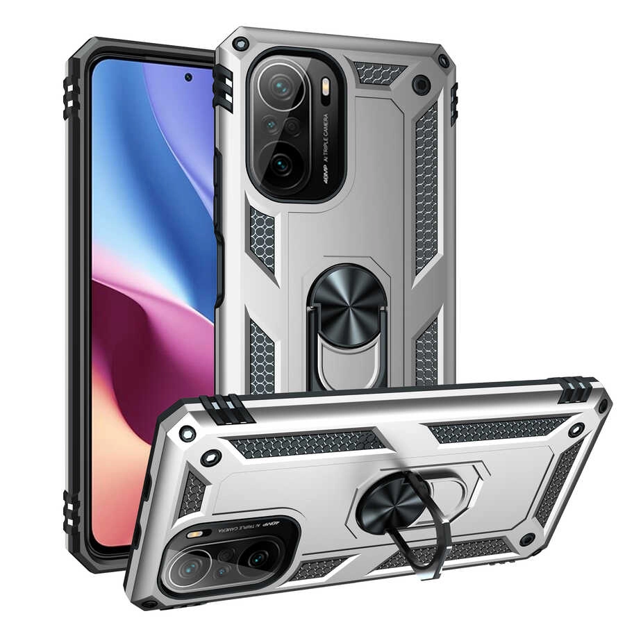 Xiaomi Uyumlu  Mi 11İ Kılıf Zore Vega Kapak-Gri