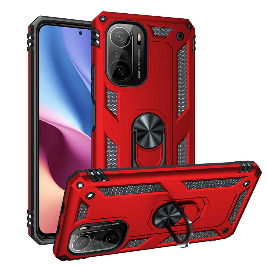 Xiaomi Uyumlu  Mi 11İ Kılıf Zore Vega Kapak-Kırmızı