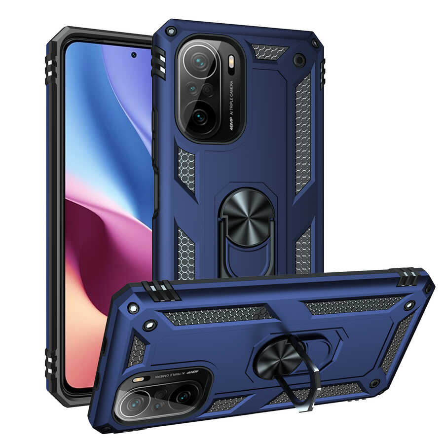Xiaomi Uyumlu  Mi 11İ Kılıf Zore Vega Kapak-Mavi