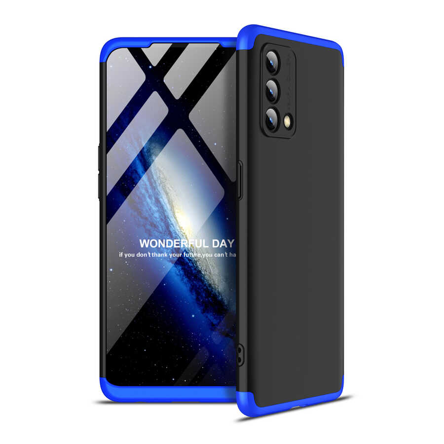 Oppo A74 4G Kılıf Zore Ays Kapak-Siyah-mavi