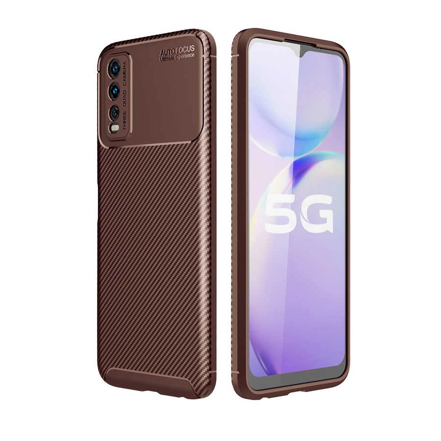 Vivo Y11S Kılıf Zore Negro Silikon Kapak-Kahverengi