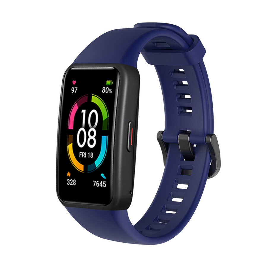 Huawei Uyumlu Band 6 Zore KRD-47 Silikon Kordon-Lacivert