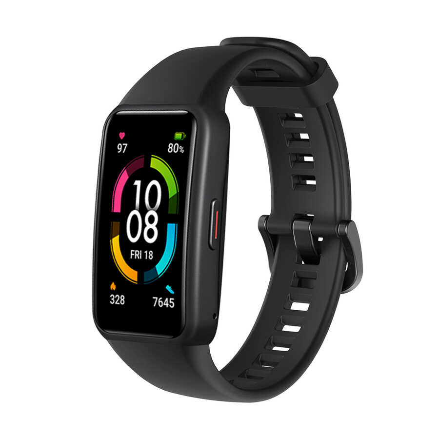Huawei Uyumlu Band 6 Zore KRD-47 Silikon Kordon-Siyah
