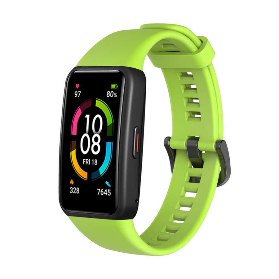 Huawei Uyumlu Band 6 Zore KRD-47 Silikon Kordon-Yeşil