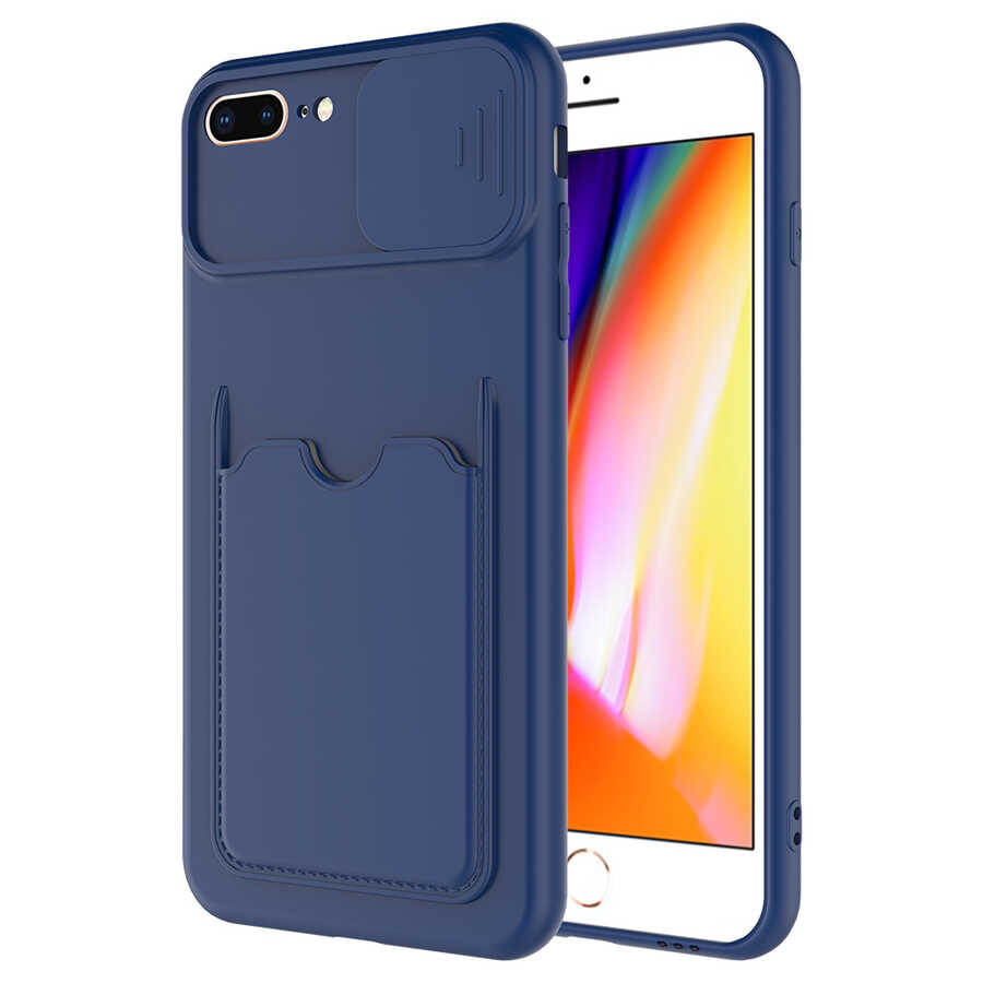 iPhone Uyumlu 7 Plus Kılıf ​Zore Kartix Kapak-Lacivert