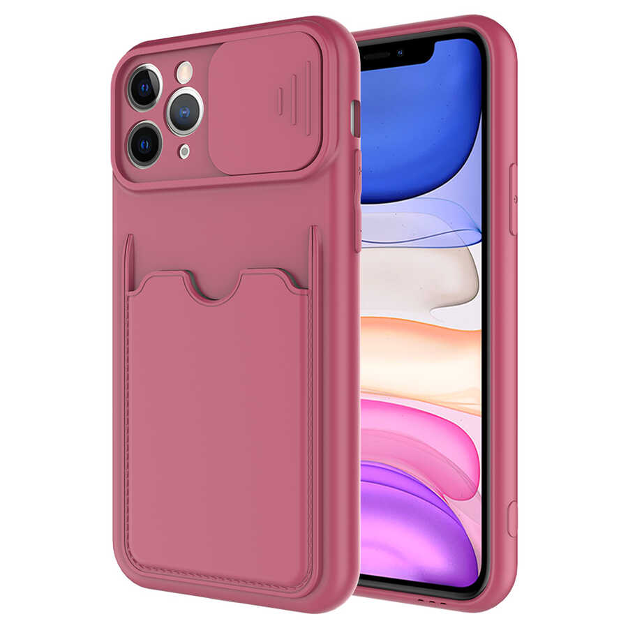iPhone Uyumlu 11 Pro Kılıf ​Zore Kartix Kapak-Koyu mor