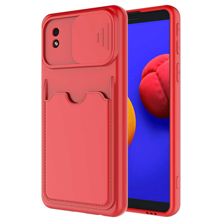 Galaxy Uyumlu A01 Core Kılıf ​Zore Kartix Kapak-Kırmızı