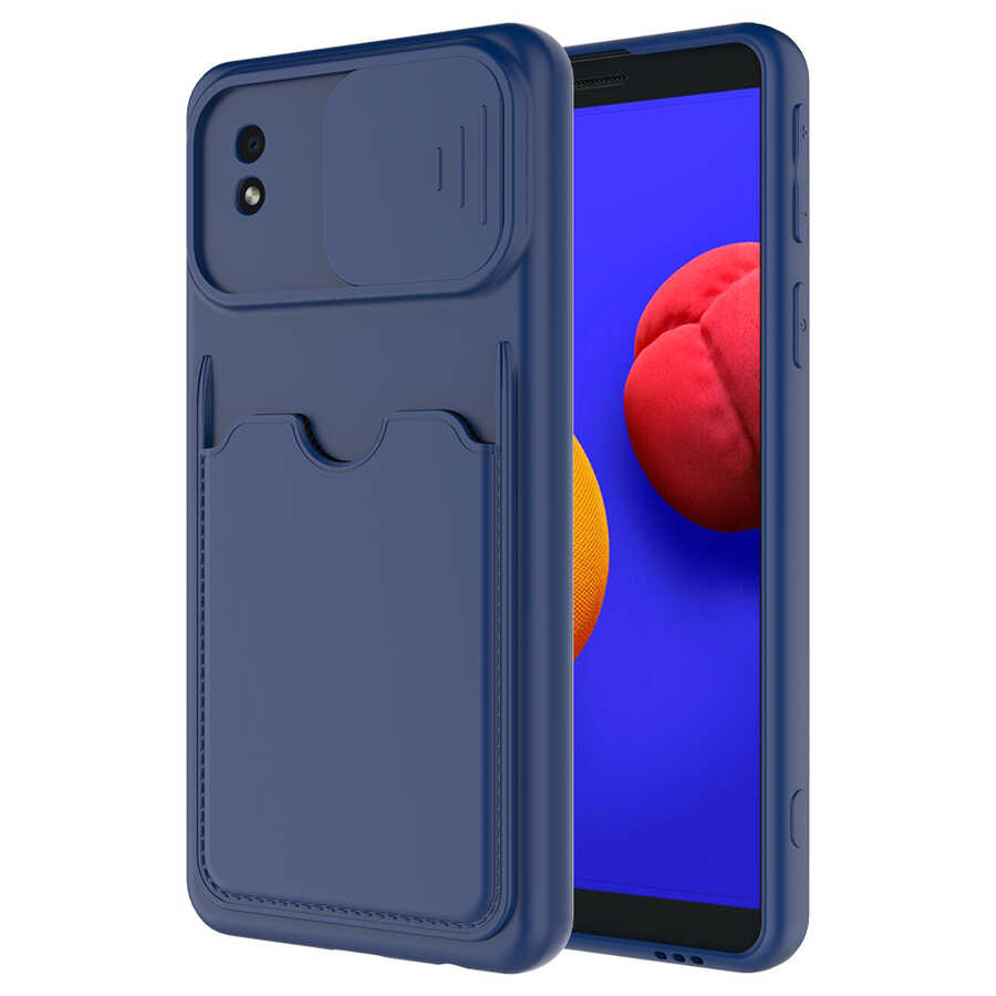 Galaxy Uyumlu A01 Core Kılıf ​Zore Kartix Kapak-Lacivert