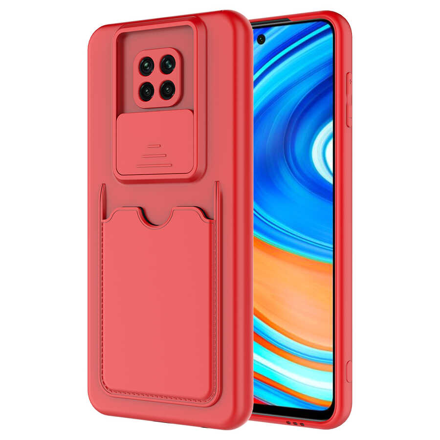 Xiaomi Uyumlu  Redmi Note 9 Pro Kılıf ​Zore Kartix Kapak-Kırmızı