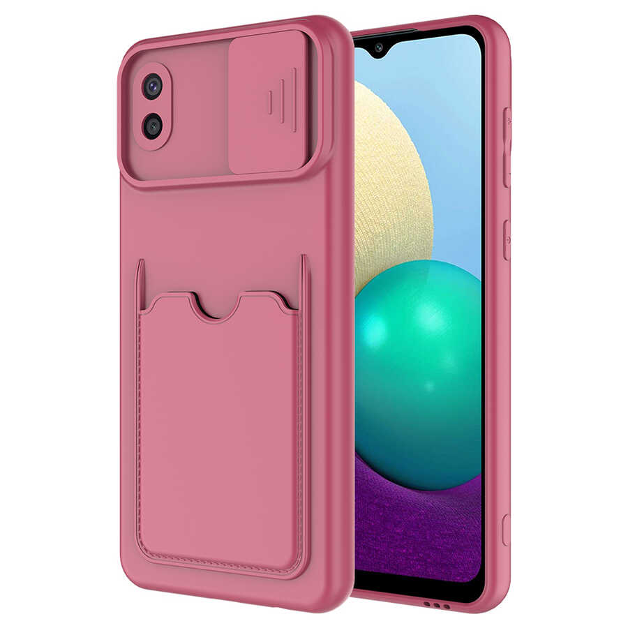Galaxy Uyumlu A02 Kılıf ​Zore Kartix Kapak-Koyu mor