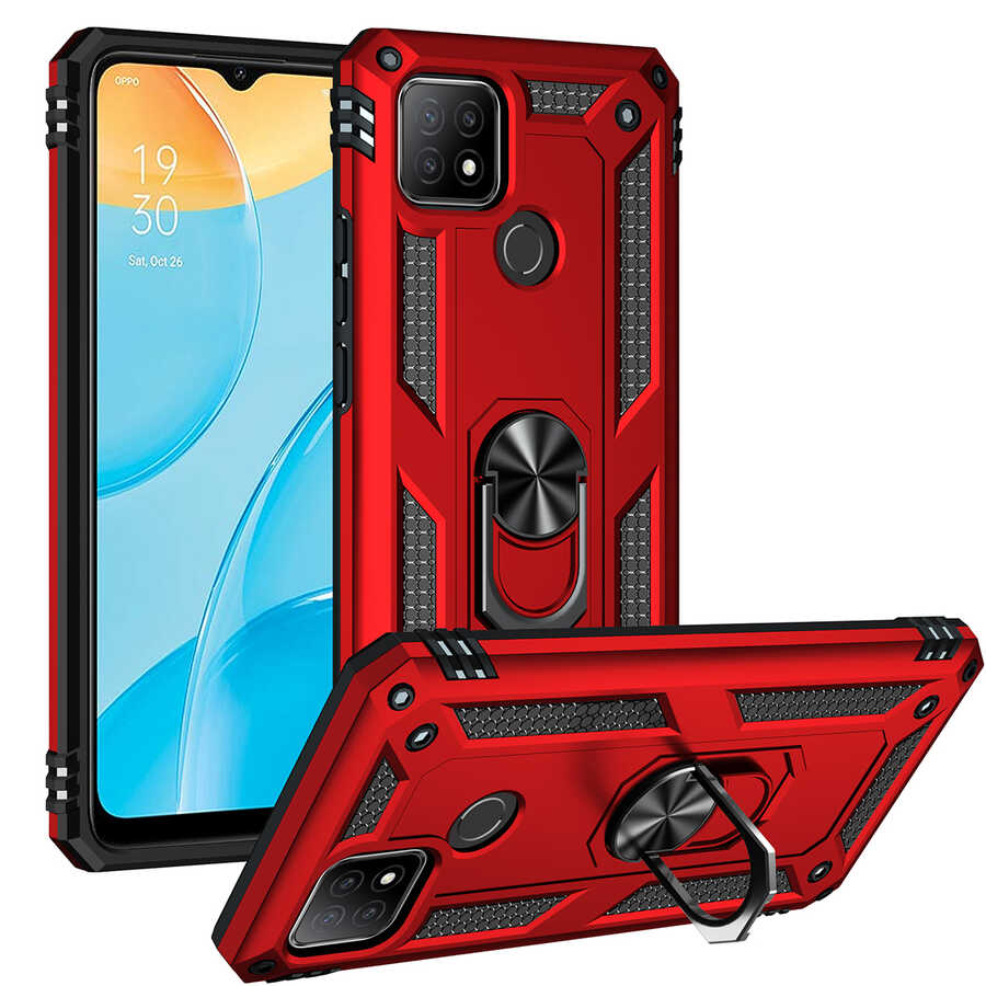 Oppo A15 Kılıf Zore Vega Kapak-Kırmızı
