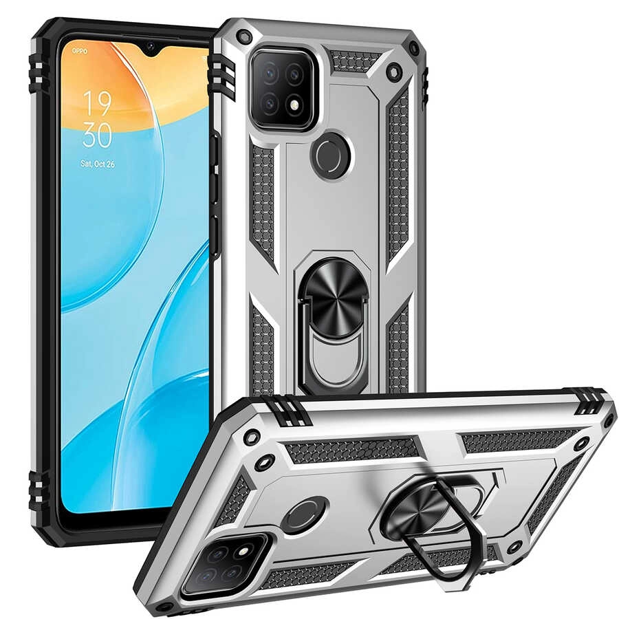 Oppo A15S Kılıf Zore Vega Kapak-Gri