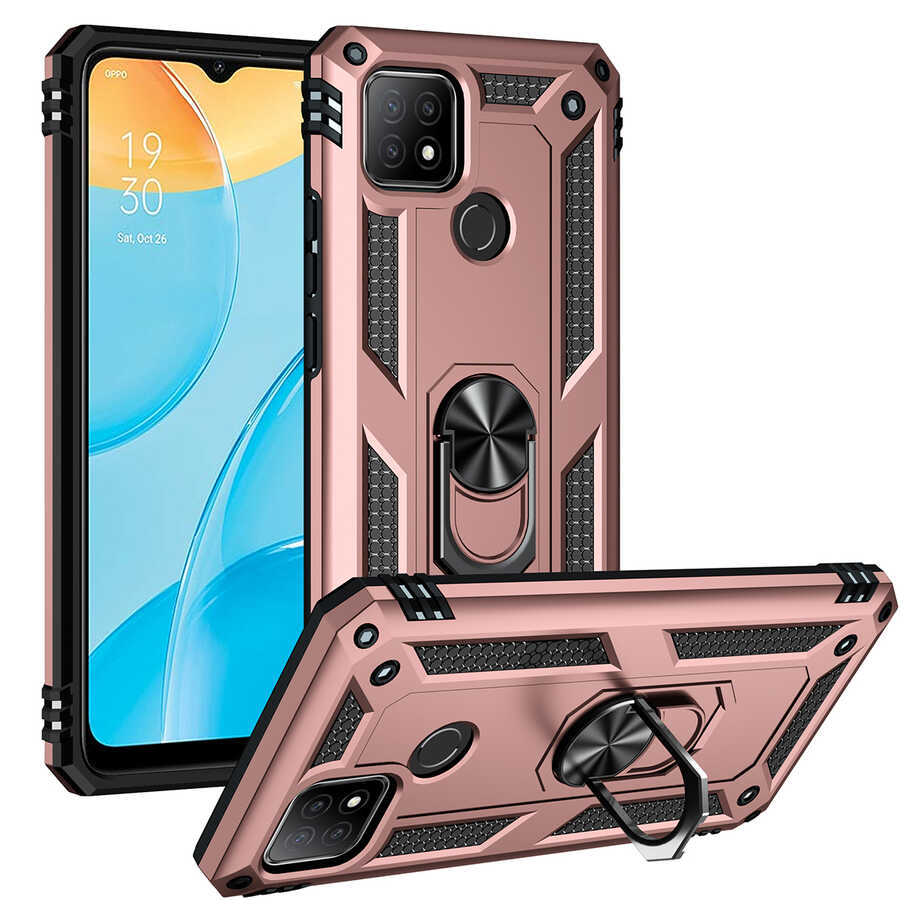 Oppo A15S Kılıf Zore Vega Kapak-Rose gold