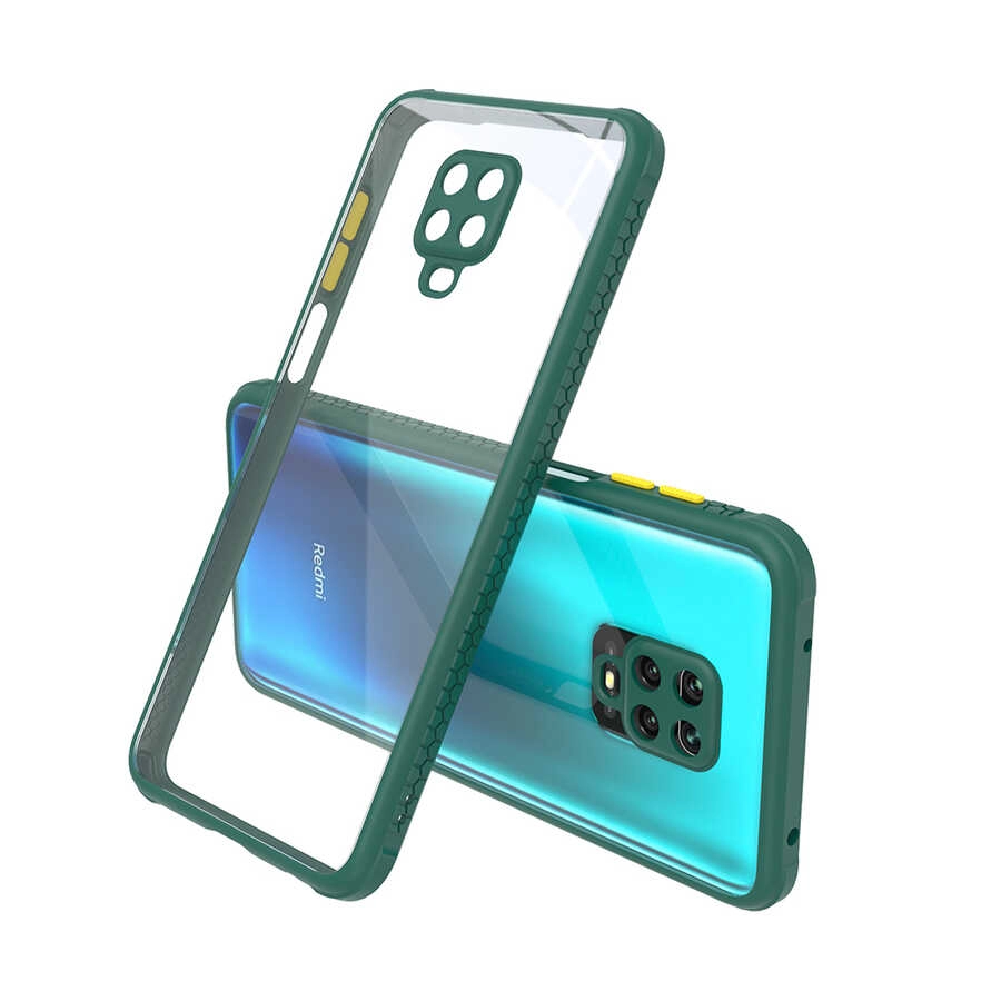 Xiaomi Uyumlu  Redmi Note 9S Kılıf ​​Zore Kaff Kapak-Koyu yeşil