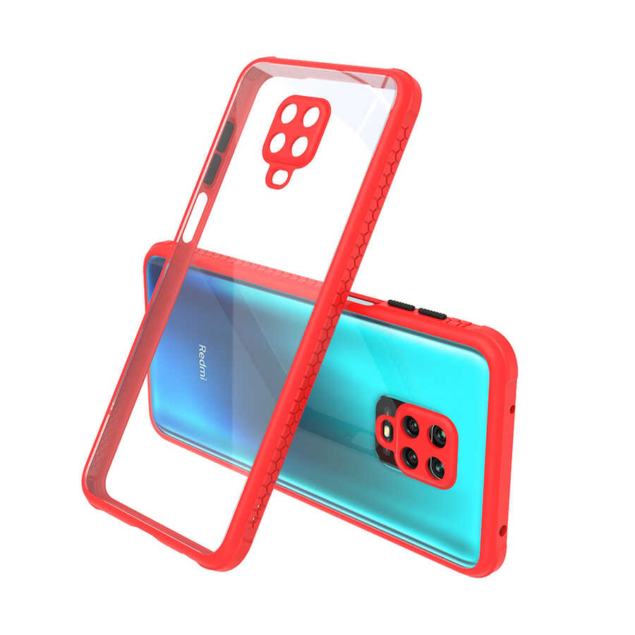 Xiaomi Uyumlu  Redmi Note 9S Kılıf ​​Zore Kaff Kapak-Kırmızı