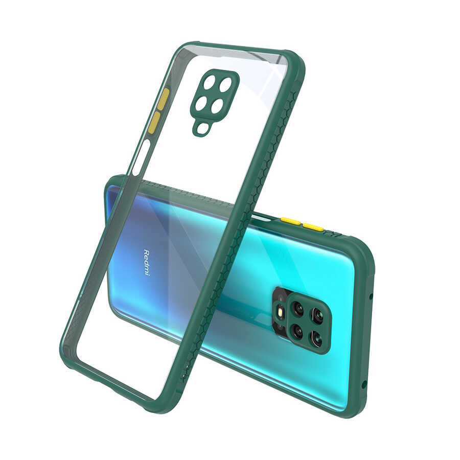 Xiaomi Uyumlu  Redmi Note 9S Kılıf ​​Zore Kaff Kapak-Koyu yeşil