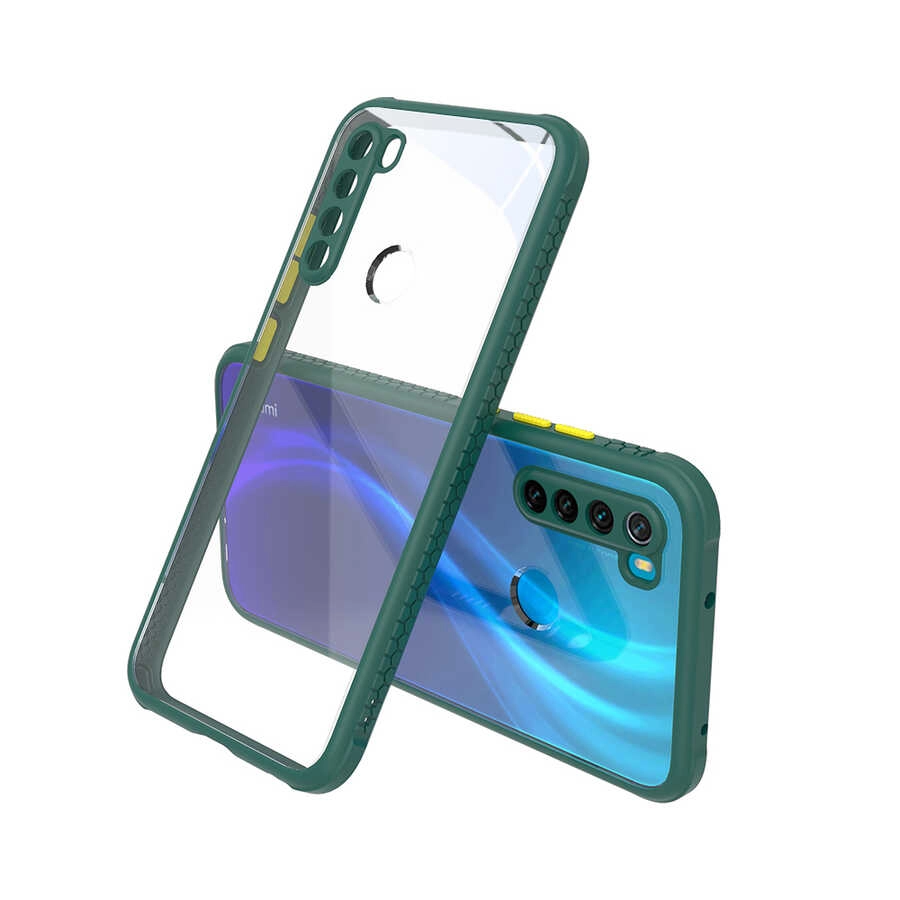 Xiaomi Uyumlu  Redmi Note 8 Kılıf ​​Zore Kaff Kapak-Koyu yeşil