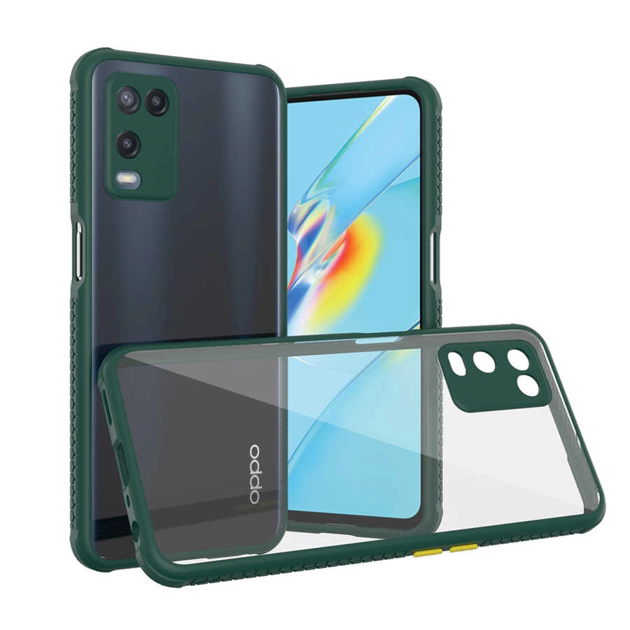Oppo A54 4G Kılıf ​​Zore Kaff Kapak-Koyu yeşil