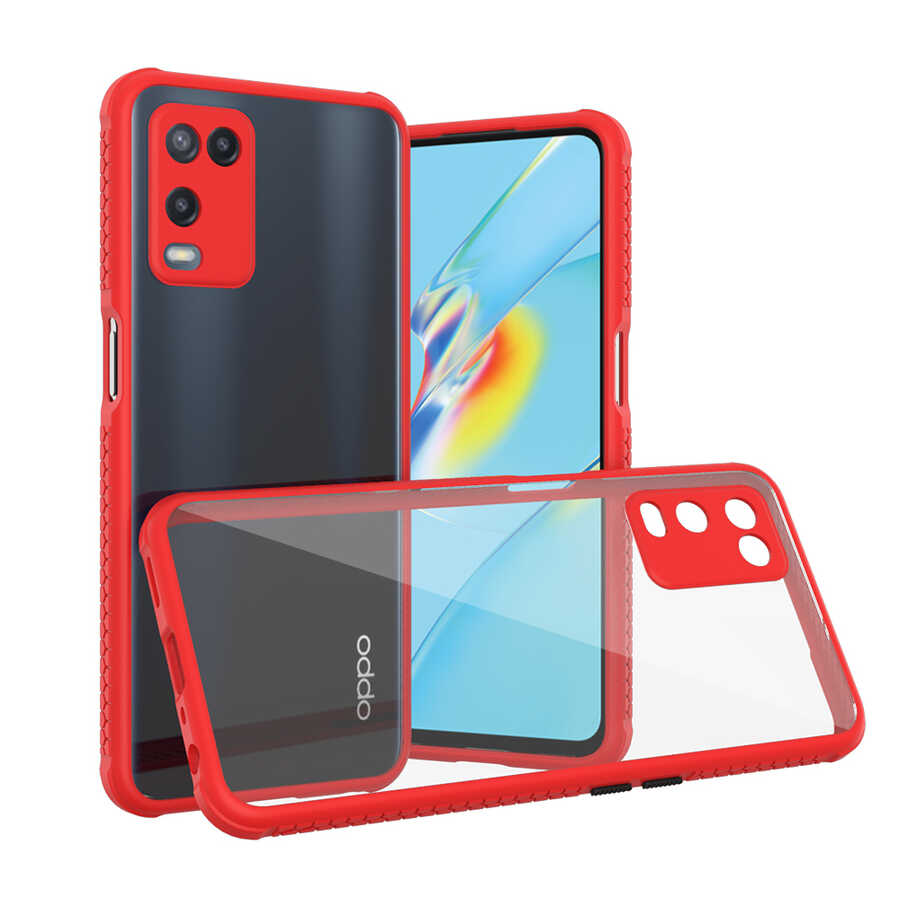 Oppo A54 4G Kılıf ​​Zore Kaff Kapak-Kırmızı