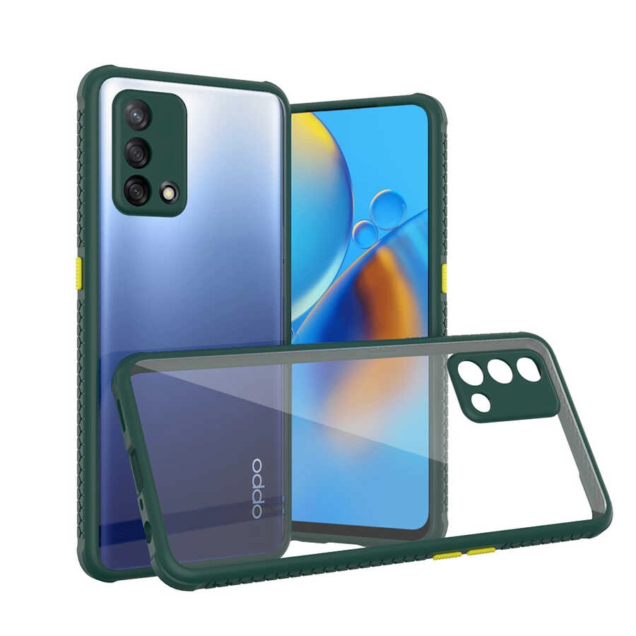 Oppo A74 4G Kılıf ​​Zore Kaff Kapak-Koyu yeşil