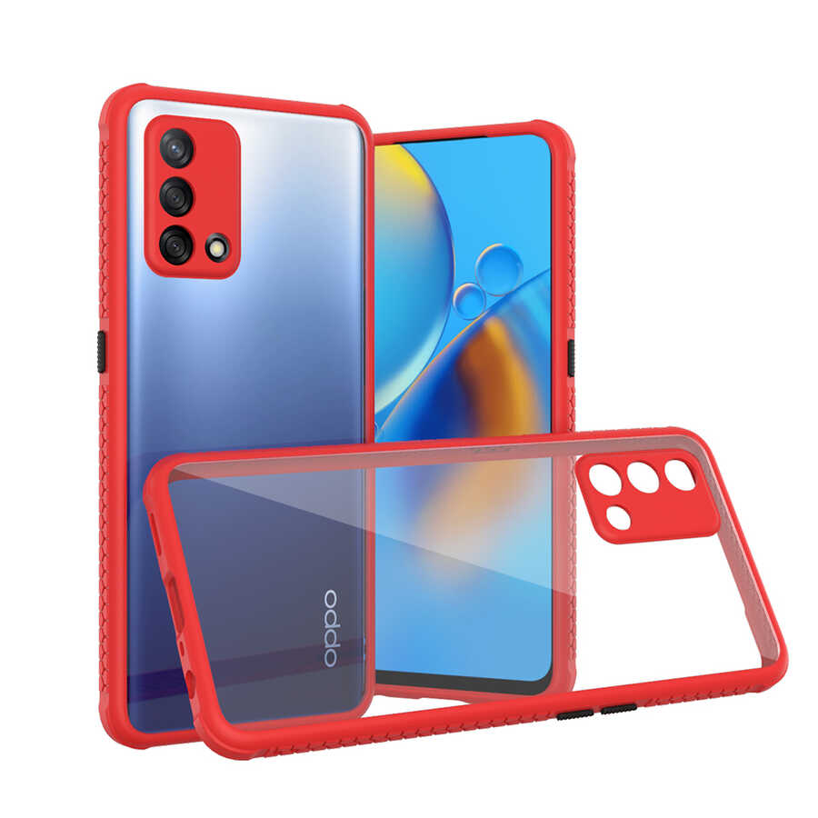 Oppo A74 4G Kılıf ​​Zore Kaff Kapak-Kırmızı