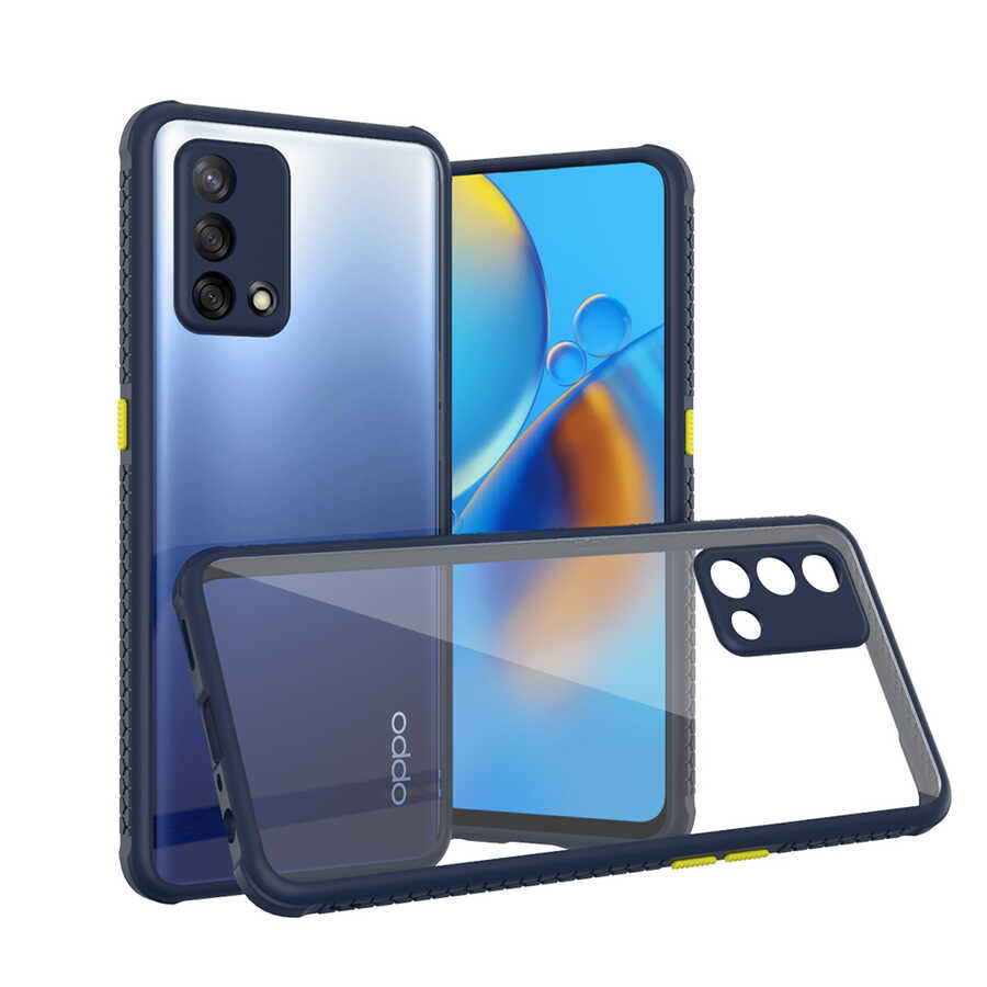 Oppo A74 4G Kılıf ​​Zore Kaff Kapak-Lacivert