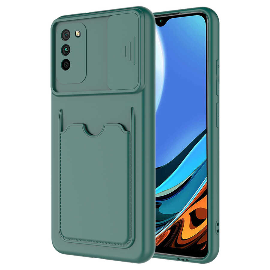 Xiaomi Uyumlu  Poco M3 Kılıf ​Zore Kartix Kapak-Koyu yeşil