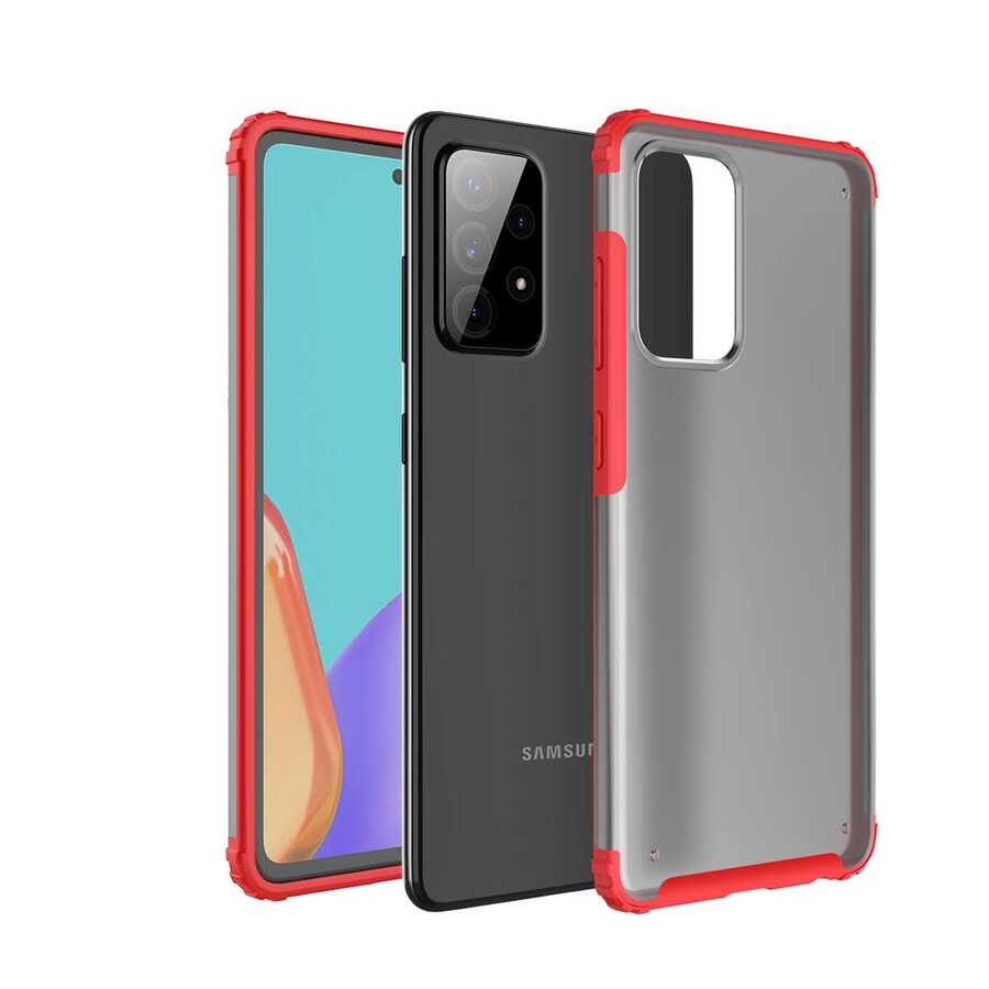 Galaxy Uyumlu A72 Kılıf Zore Volks Kapak-Kırmızı