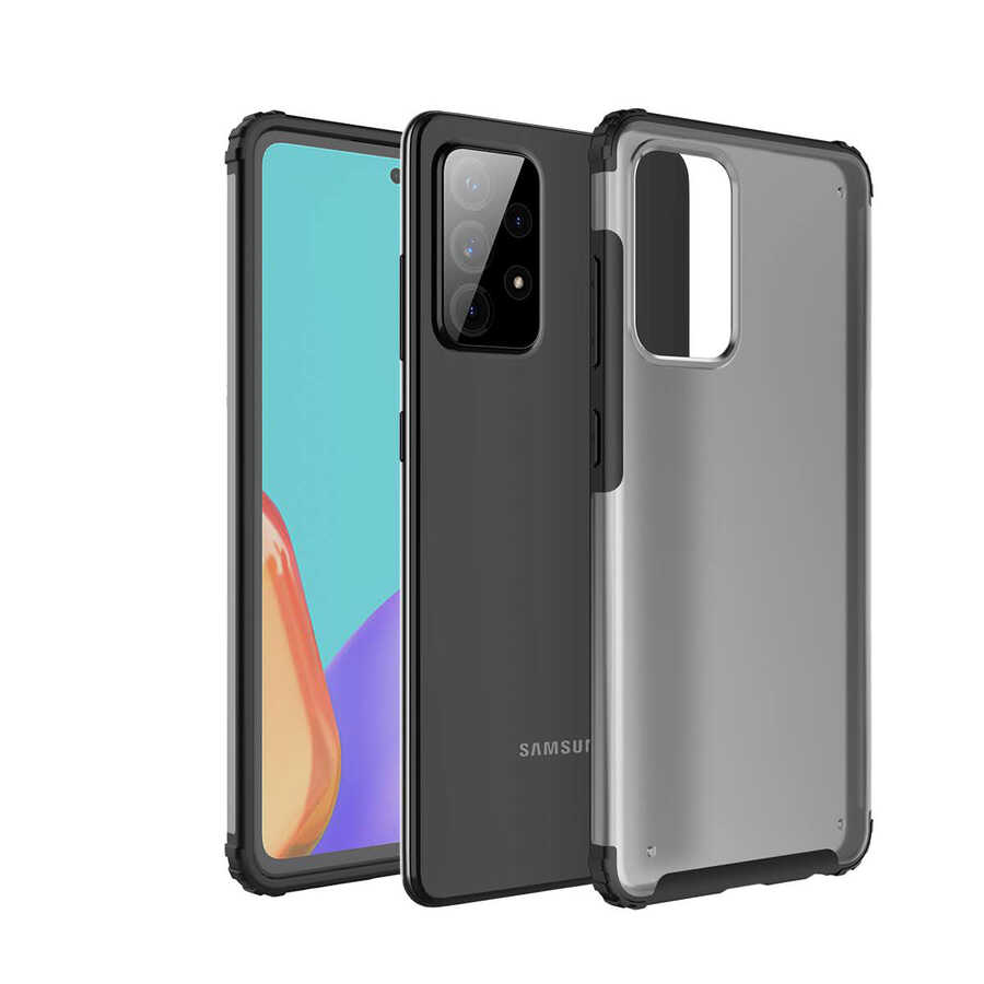 Galaxy Uyumlu A72 Kılıf Zore Volks Kapak-Siyah