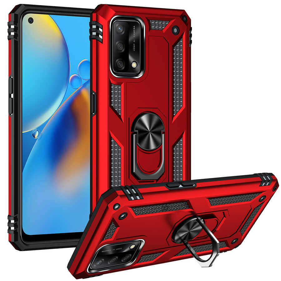 Oppo A74 4G Kılıf Zore Vega Kapak-Kırmızı