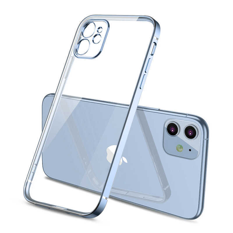 iPhone Uyumlu 12 Kılıf Zore Gbox Kapak-Mavi açık