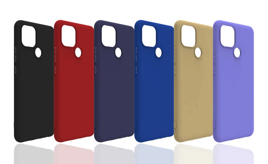 Realme C25 Kılıf Zore Biye Silikon-Kırmızı