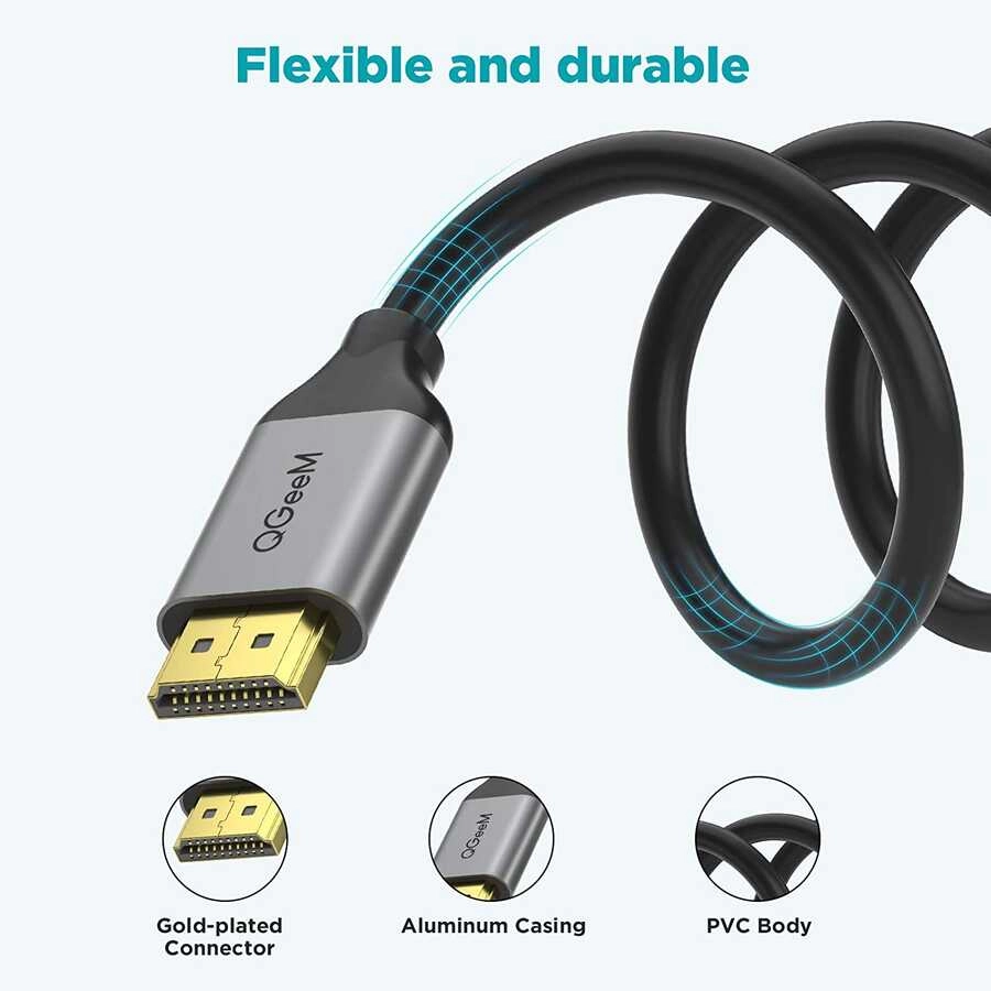 Qgeem QG-AV17 Görüntü ve Ses Aktarıcı HDMI Kablo 2.1 Versiyon 8K HD Kalite 48Gbps 4.57 metre