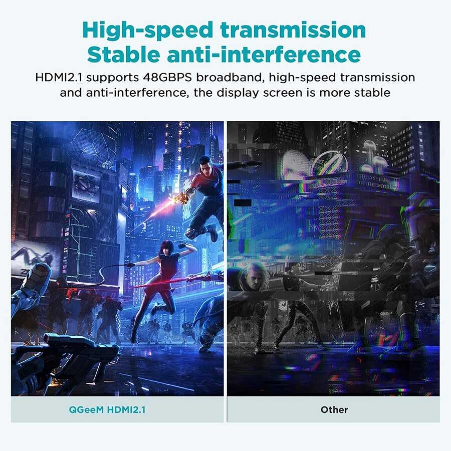 Qgeem QG-AV17 Görüntü ve Ses Aktarıcı HDMI Kablo 2.1 Versiyon 8K HD Kalite 48Gbps 4.57 metre
