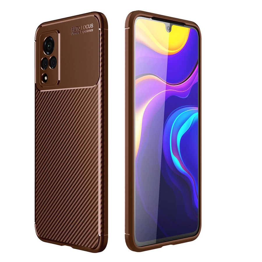 Vivo V21 Kılıf Zore Negro Silikon Kapak-Kahverengi