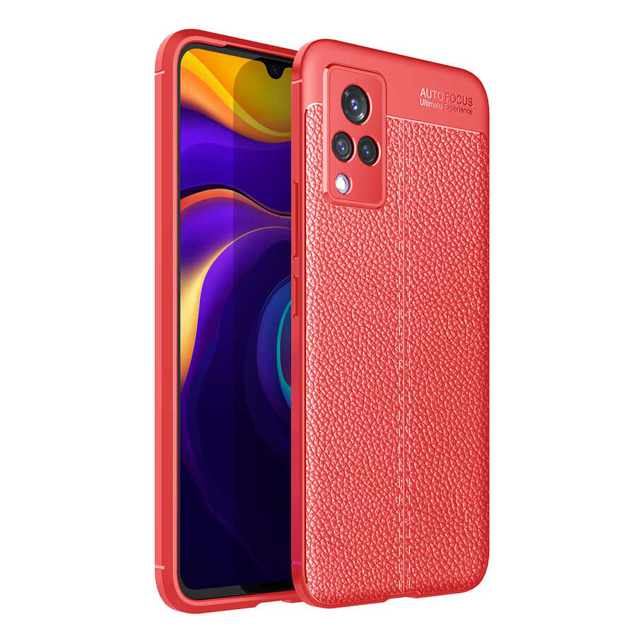 Vivo V21 Kılıf Zore Niss Silikon Kapak-Kırmızı